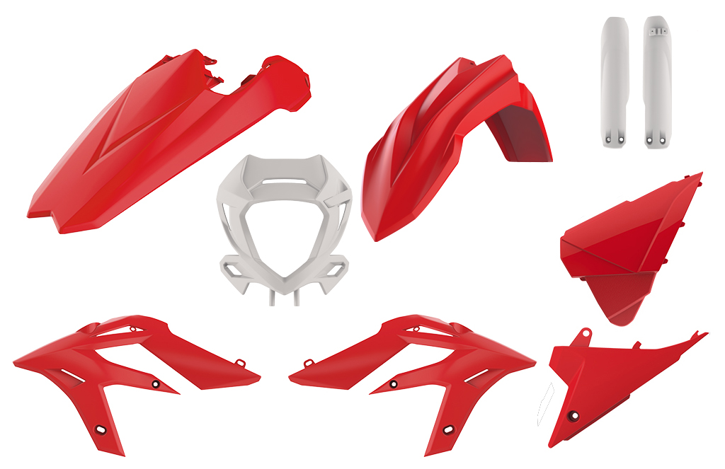 BOX KIT INC FORK GUARDS BETA 250-300 X-TRAINER 20-22 RED/WHITE